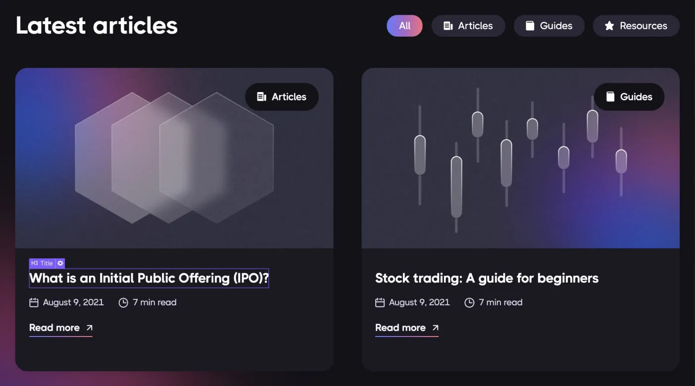 Dynamic Content CMS - Dark X Webflow Template