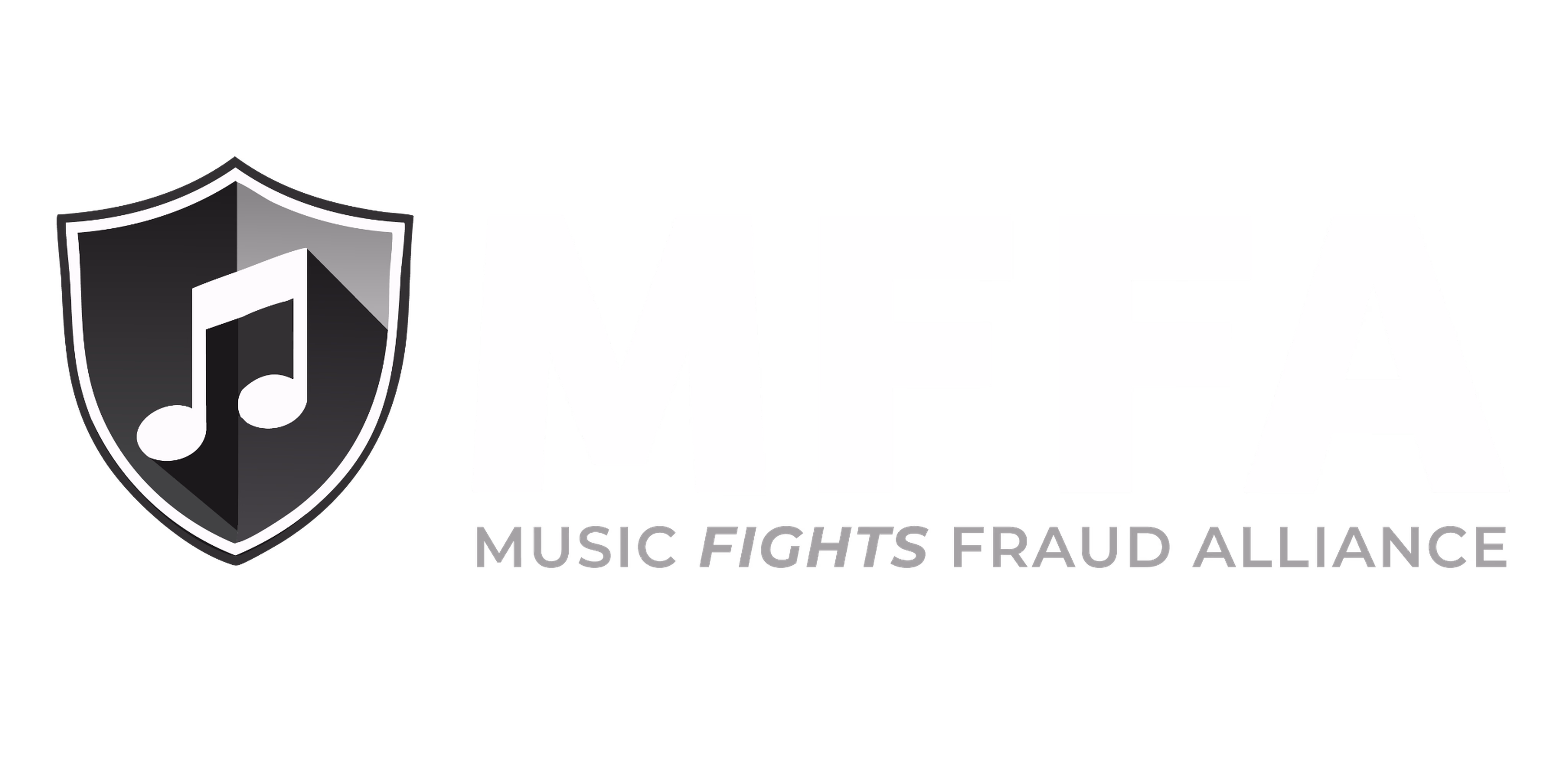 Shield with musical note icon next to bold text MFFA and smaller text Music Fights Fraud Alliance.