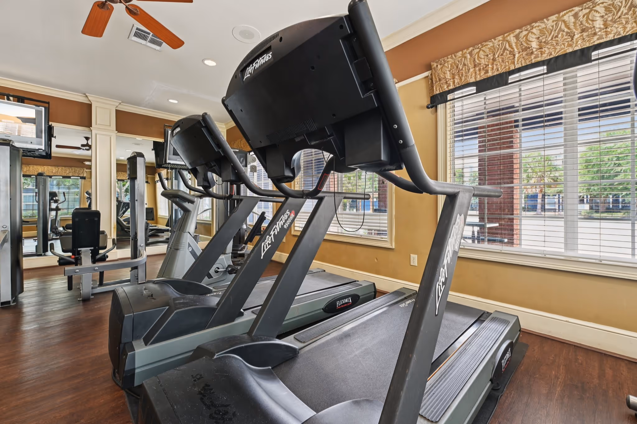 Fitness center treadmill