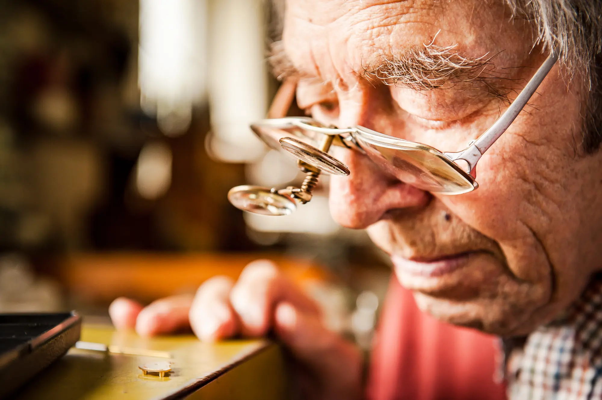 George Daniels working at his bench in August 2011