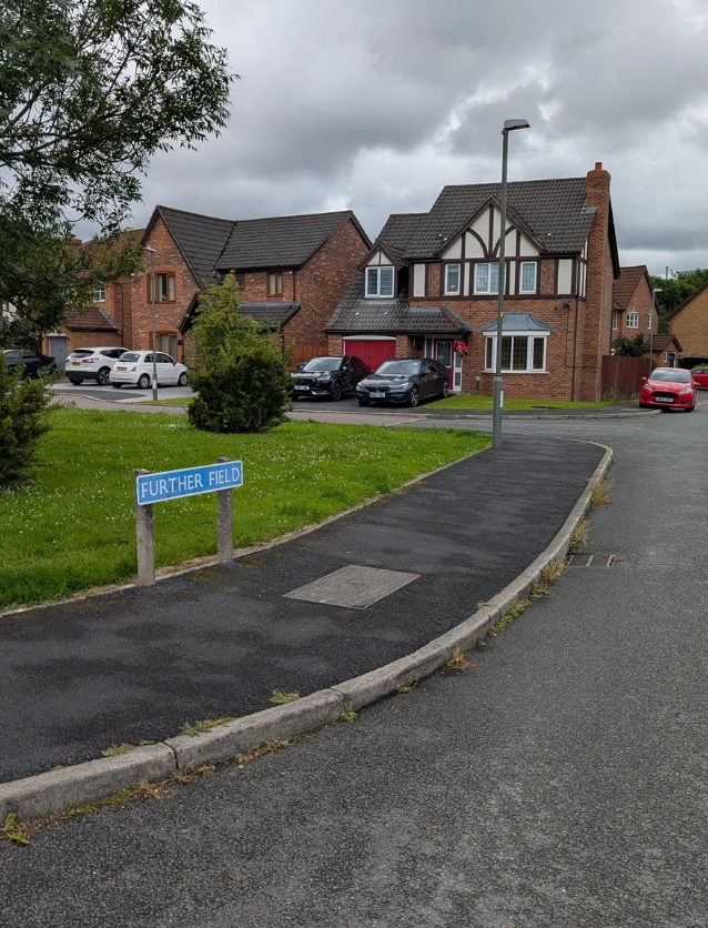 Further Field, a street in bamber bridge showing a detached house for sale