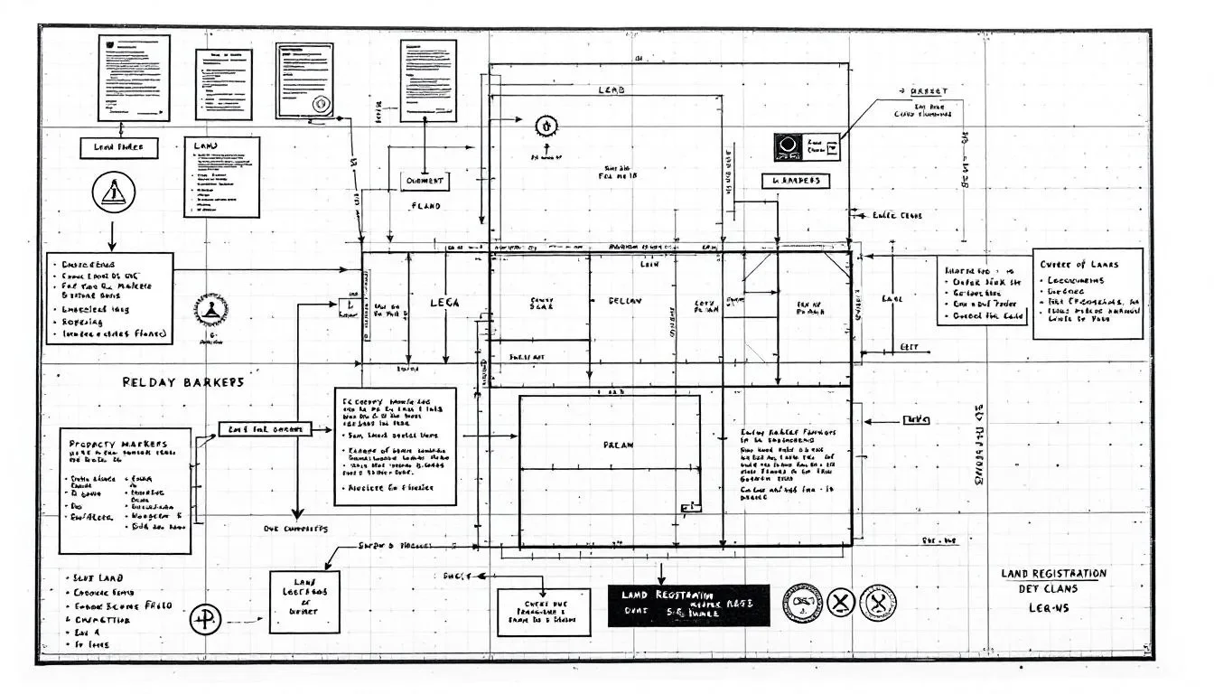 An illustration depicting the significance of registering land for property ownership