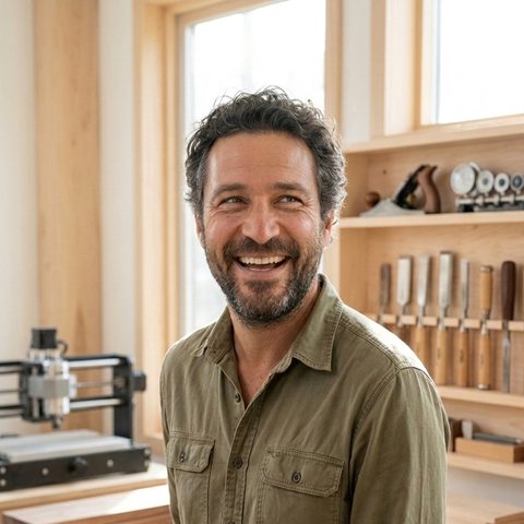 Publication Instagram : l'ébéniste dans son atelier