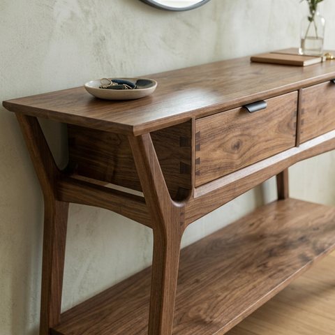 Publication Instagram : console en noyer
