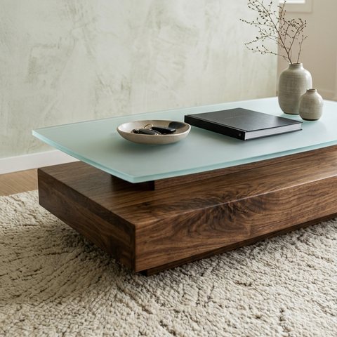 Publication Instagram : table basse en bois