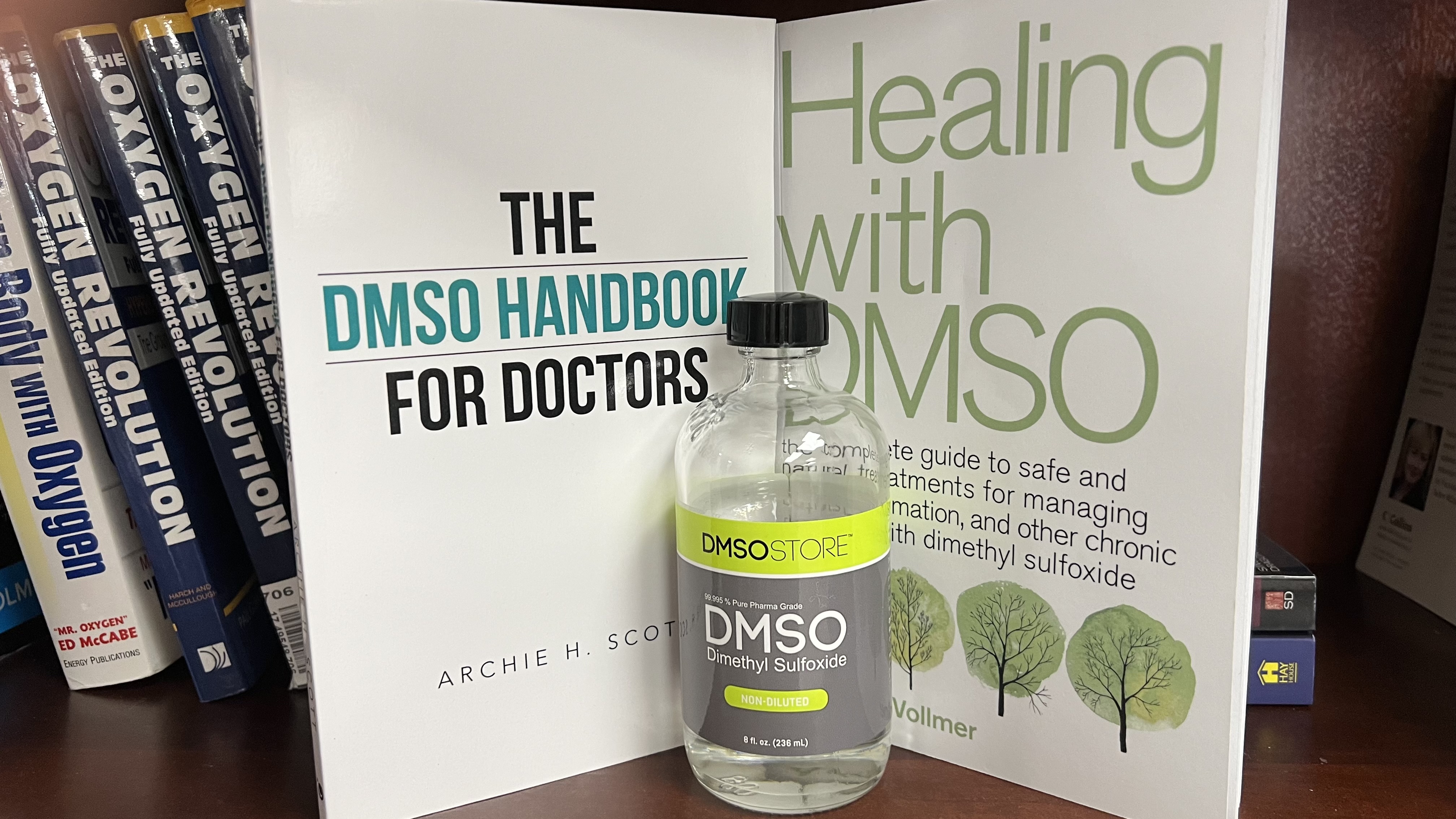 Educational graphic discussing DMSO and chlorine dioxide