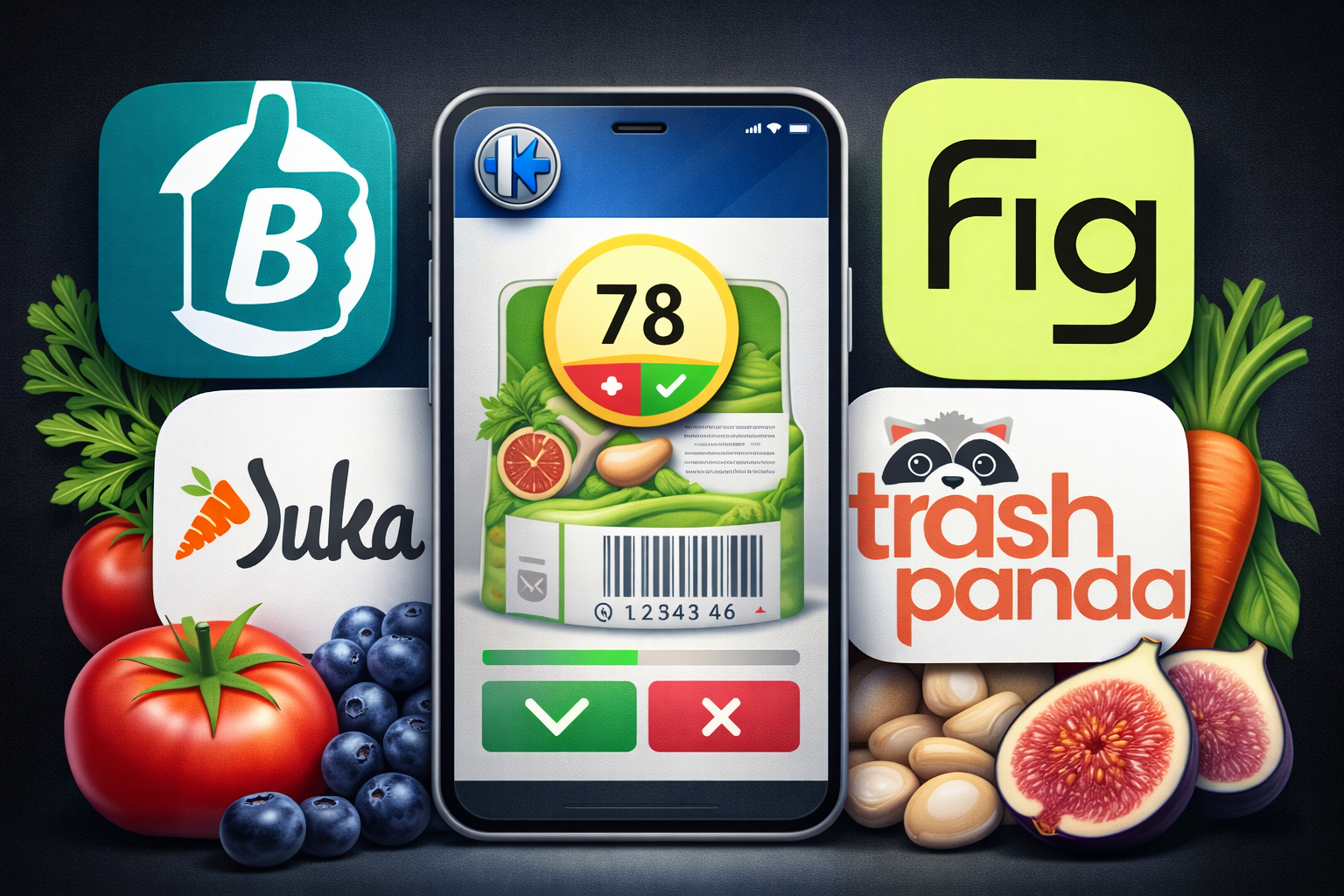 Food scanning apps compared using a smartphone and grocery products
