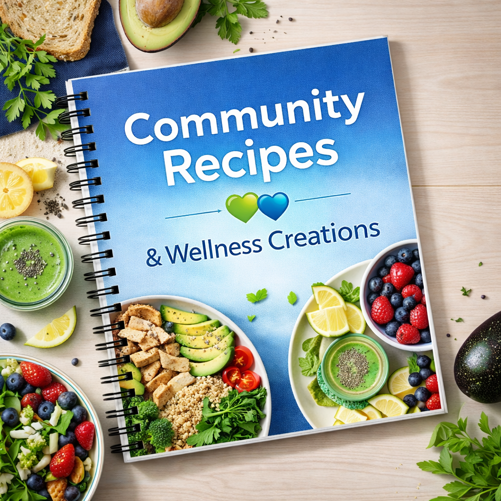 Community recipes and wellness creations graphic