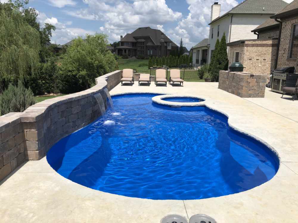 Example of a fiberglass pool we installed in Middle TN