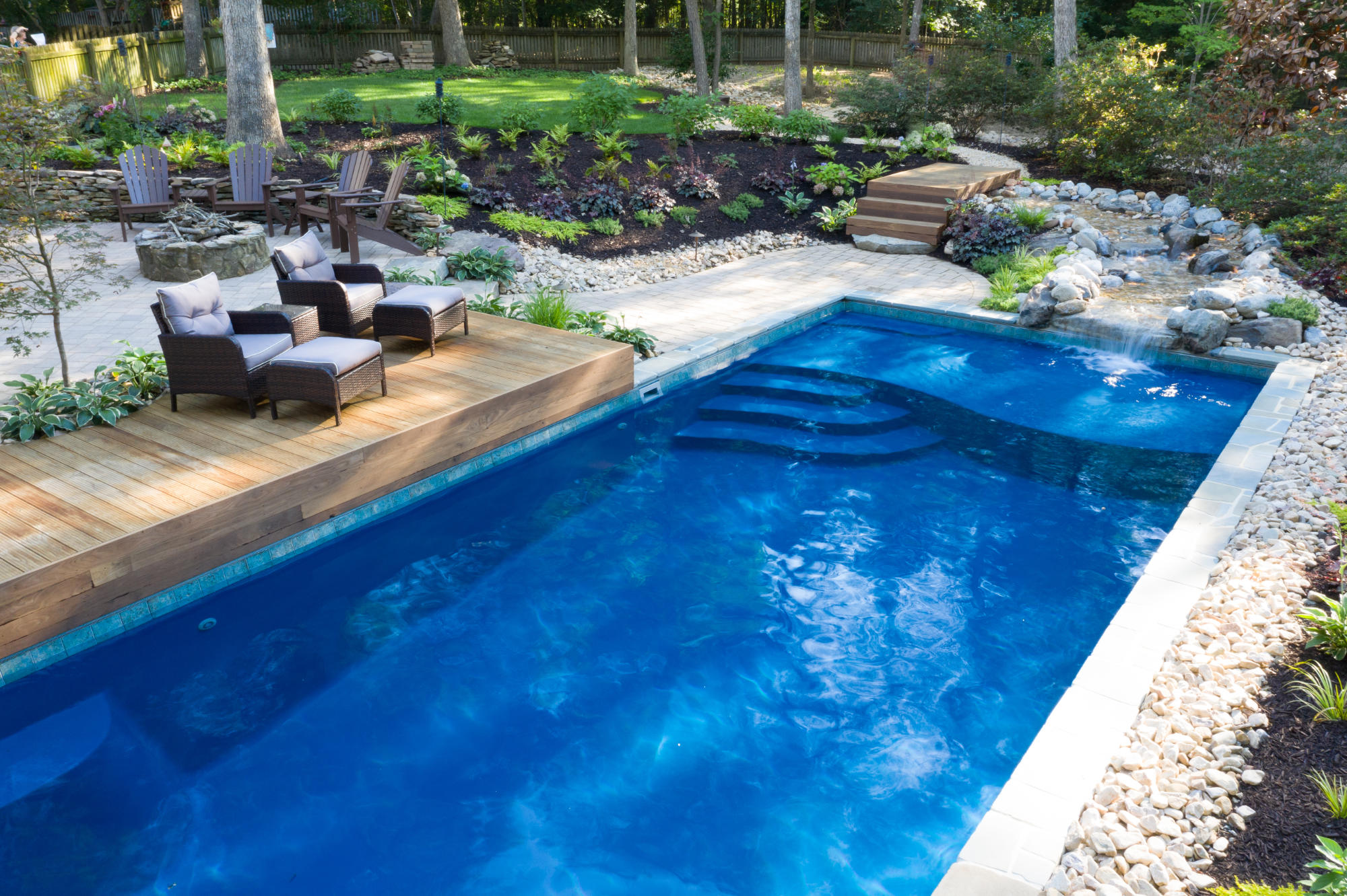 Example of a fiberglass pool we installed in Middle TN