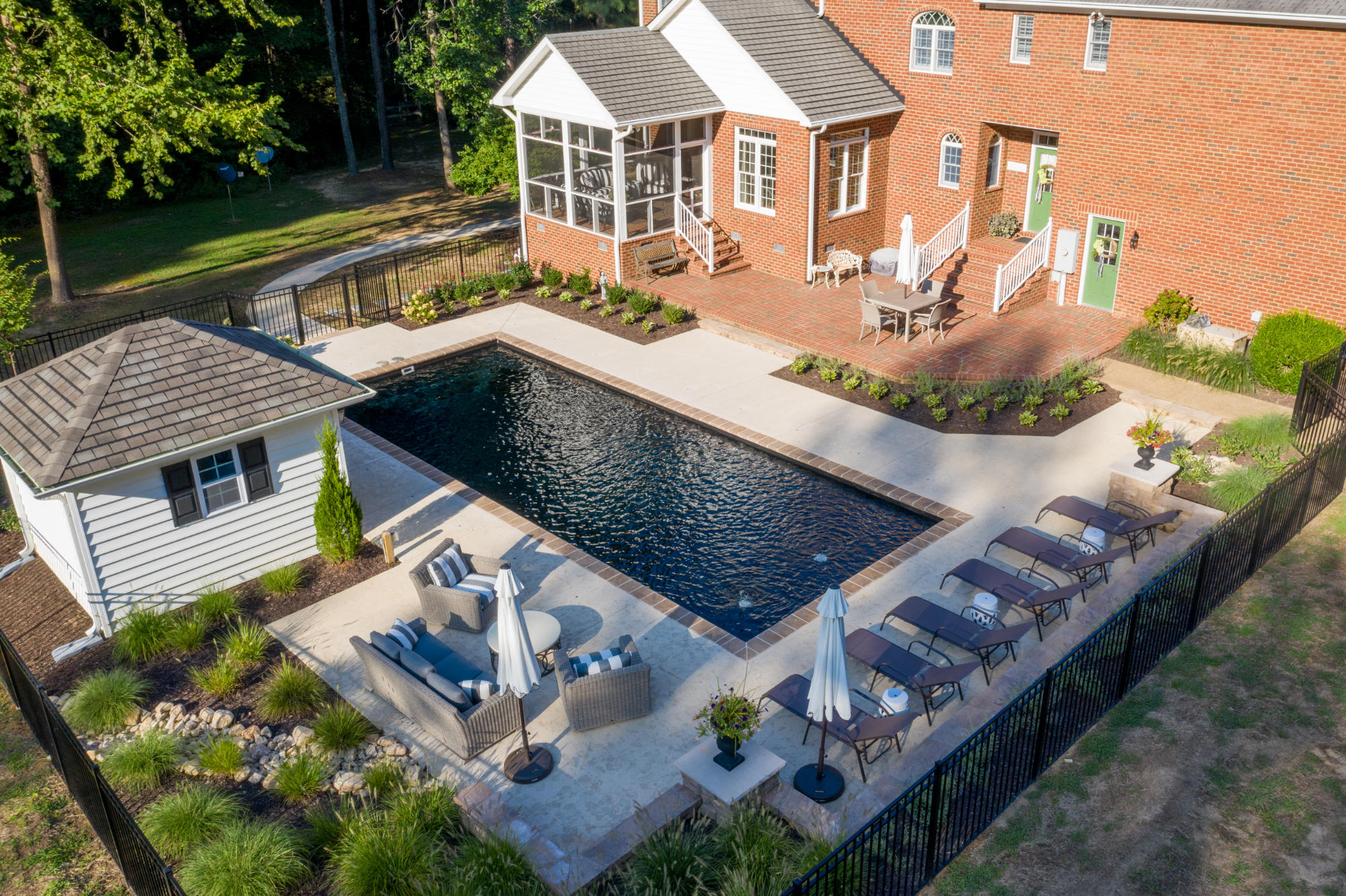 Example of a fiberglass pool we installed in Middle TN