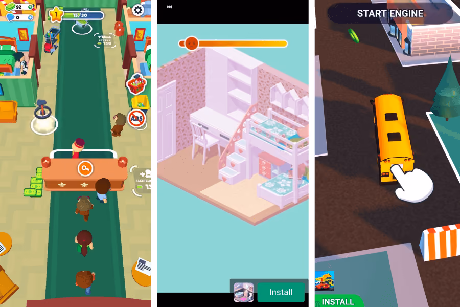 mobile game cross promotion my perfect hotel interstitial ads