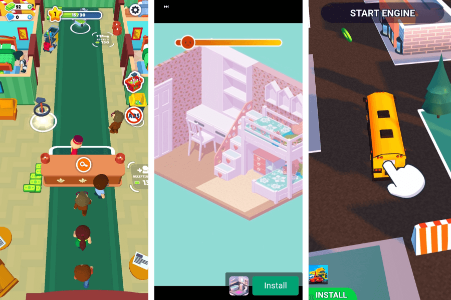 mobile game cross promotion my perfect hotel interstitial ads
