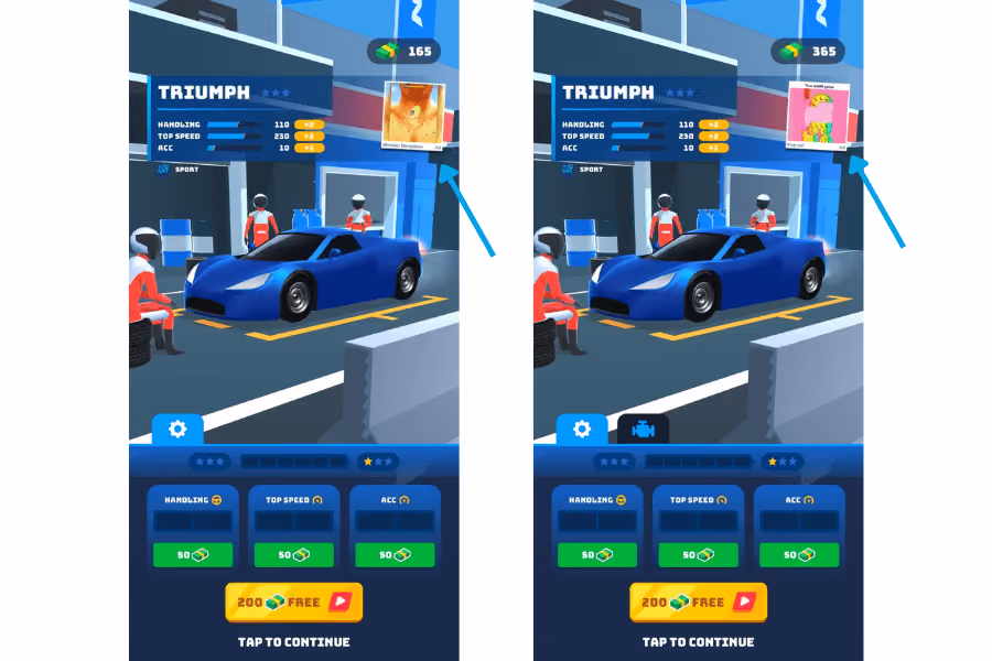 mobile game cross-promotion with native placements in Race Master 3D