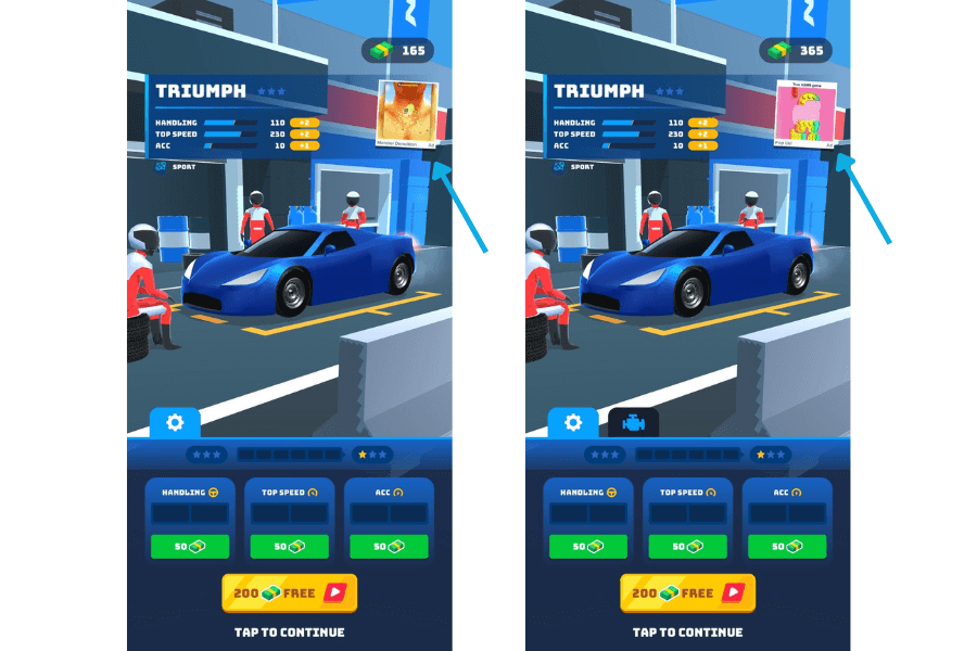 mobile game cross-promotion with native placements in Race Master 3D
