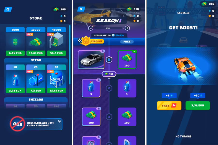 diverse monetization features