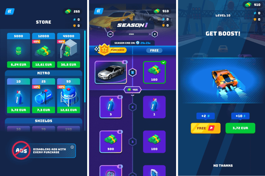 diverse monetization features
