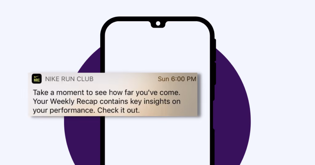push notification example nike run