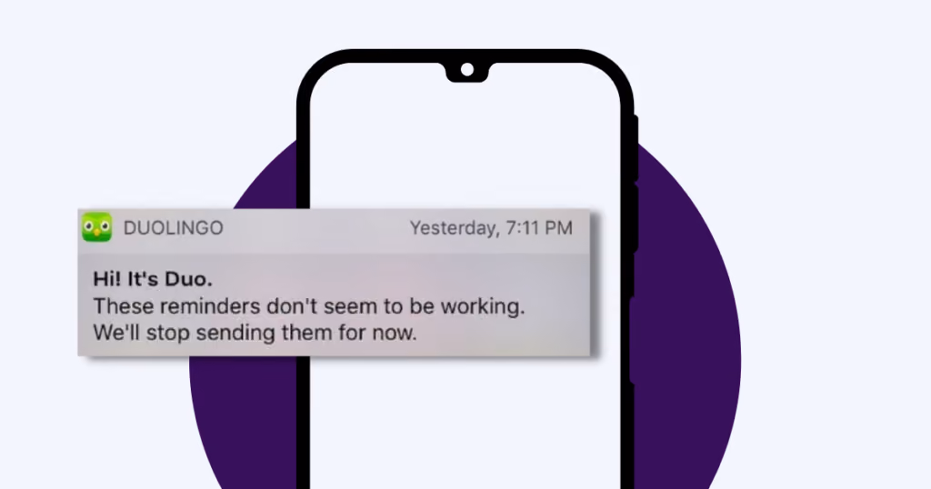 notification example duolingo