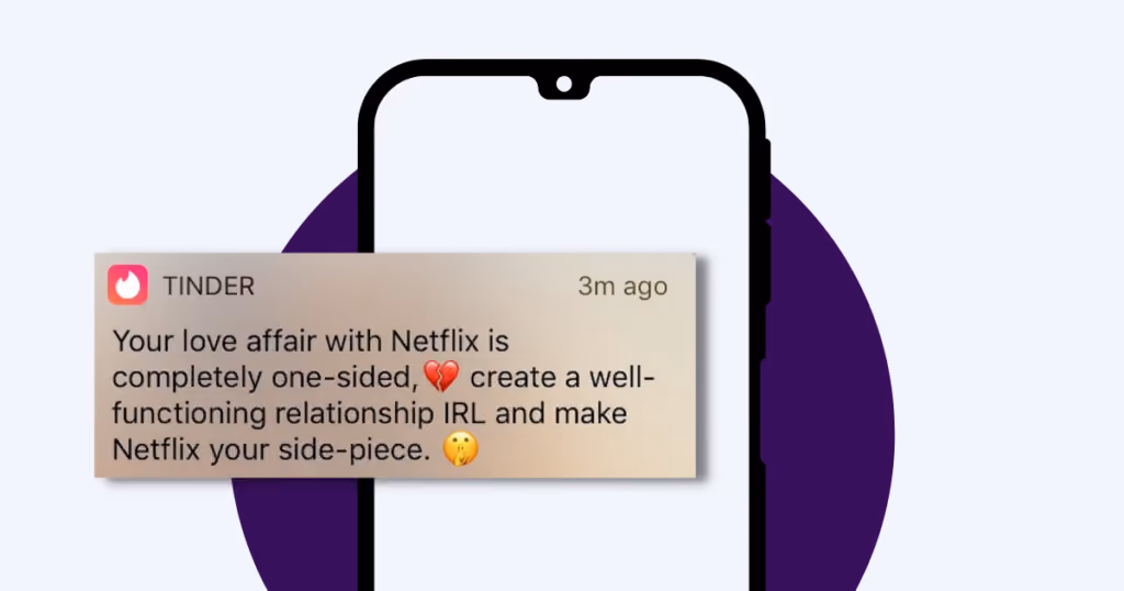 notification example tinder humor