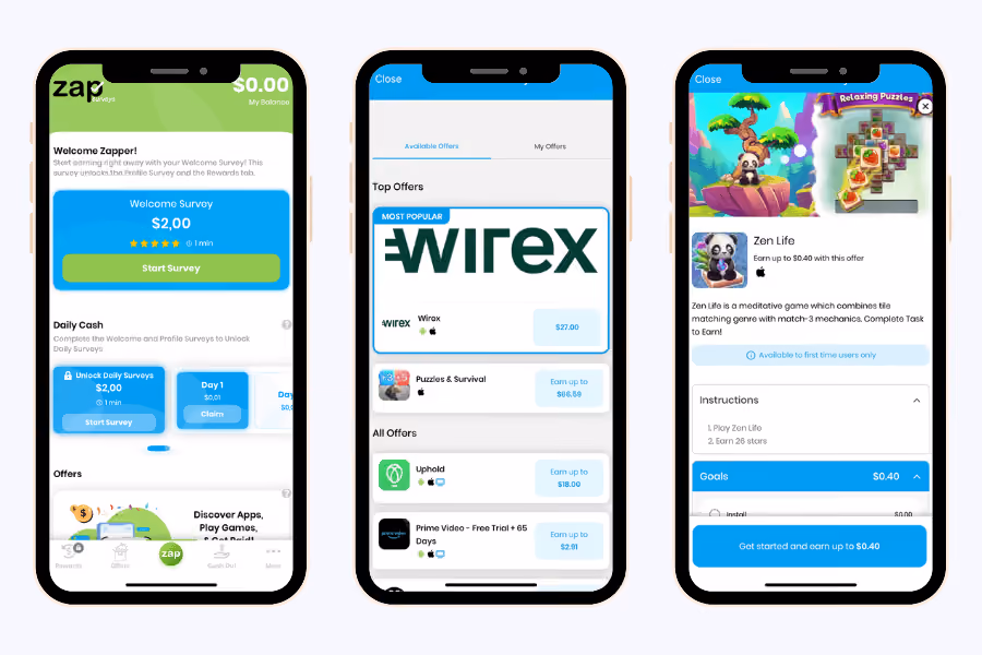 zap surveys survey app and offerwall