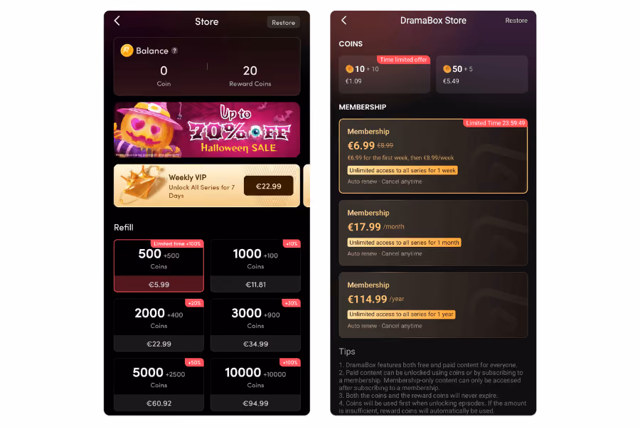 in-app shops