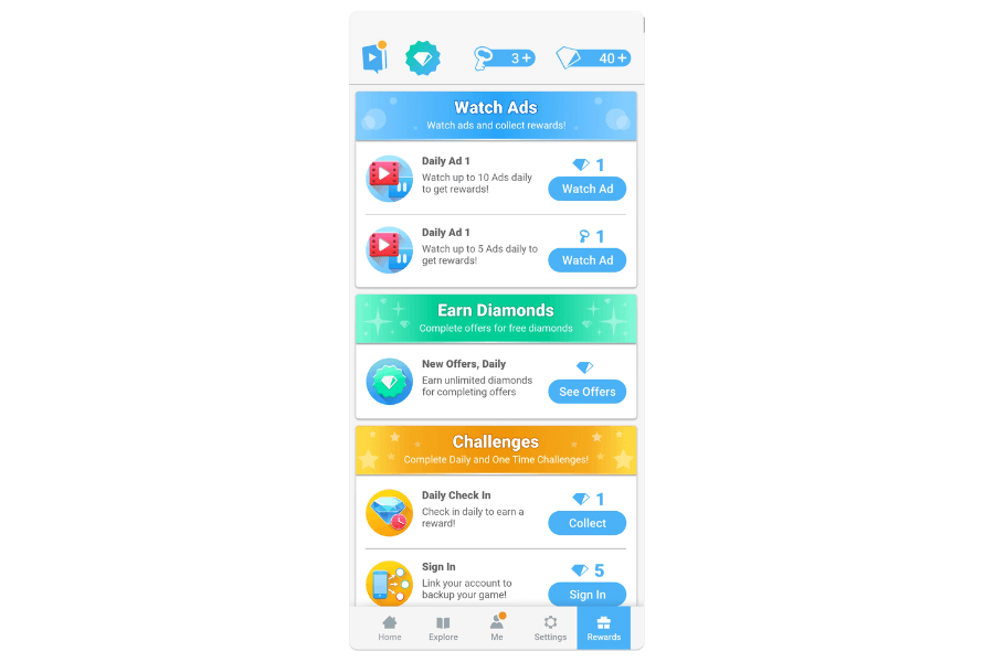 Daily login rewards alongside rewarded ads in Choices: Interactive Stories