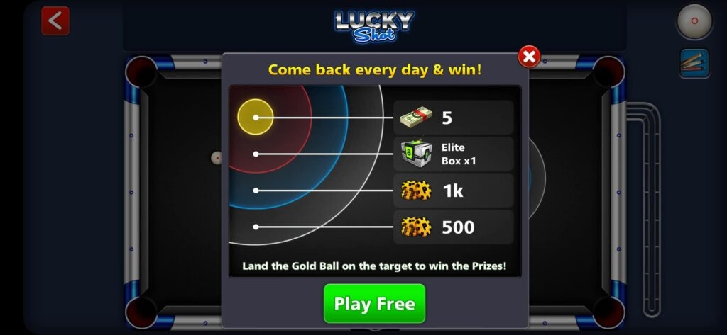 lucky shot interactive daily reward 8 ball pool