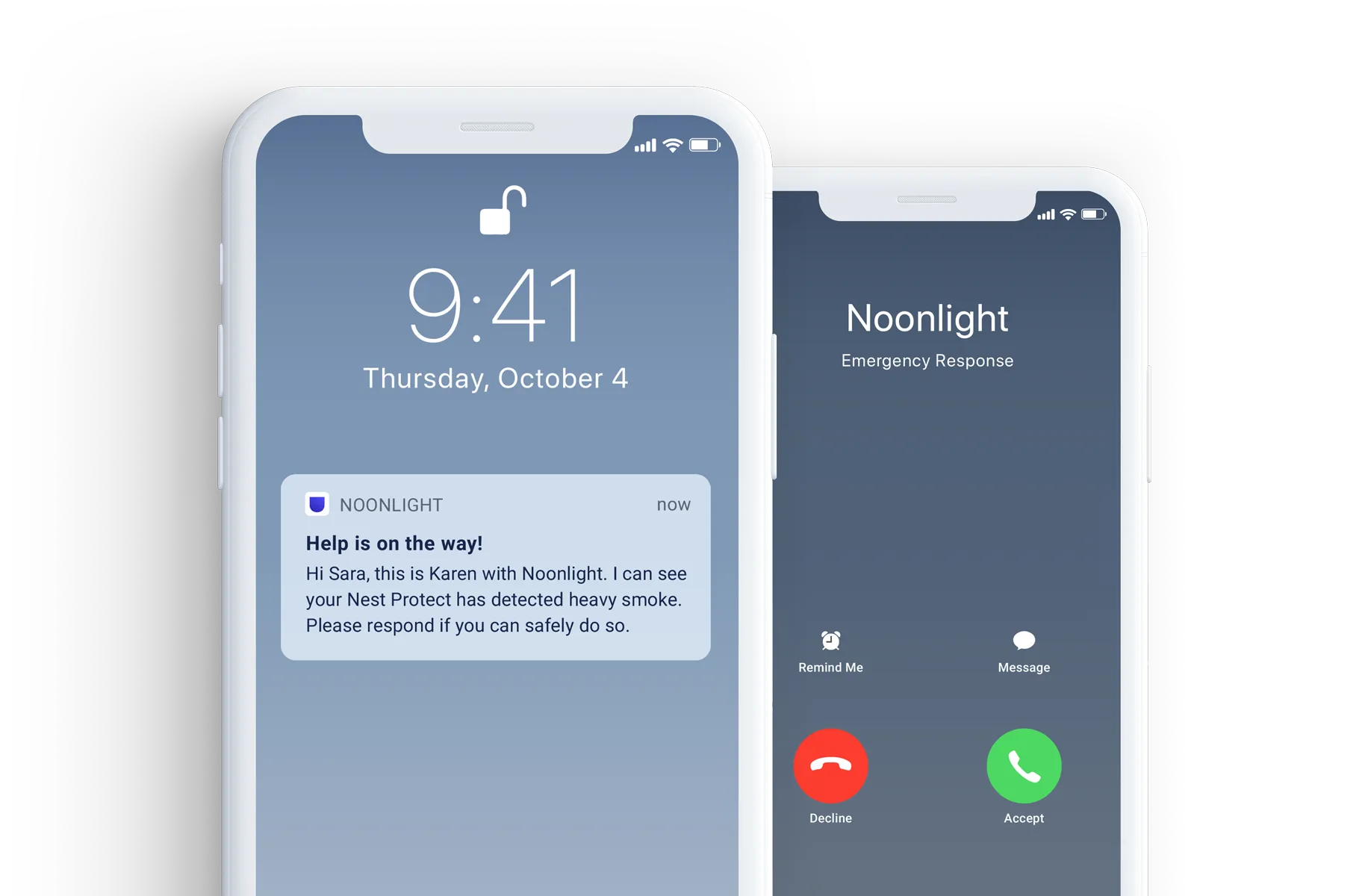 Noonlight phone screen - help is on the way