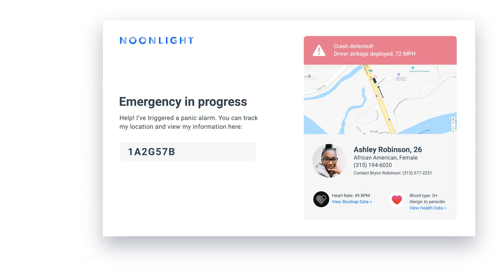 Noonlight Screen - first responders dispatched
