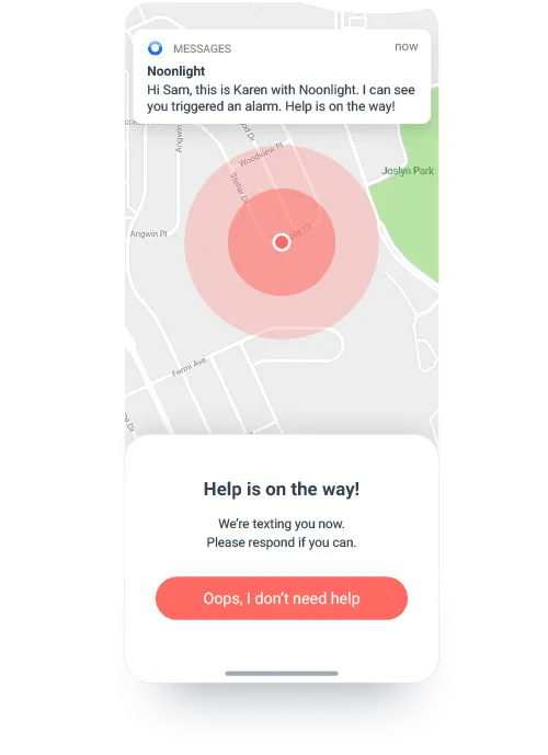 Noonlight Screen - Help is on the way