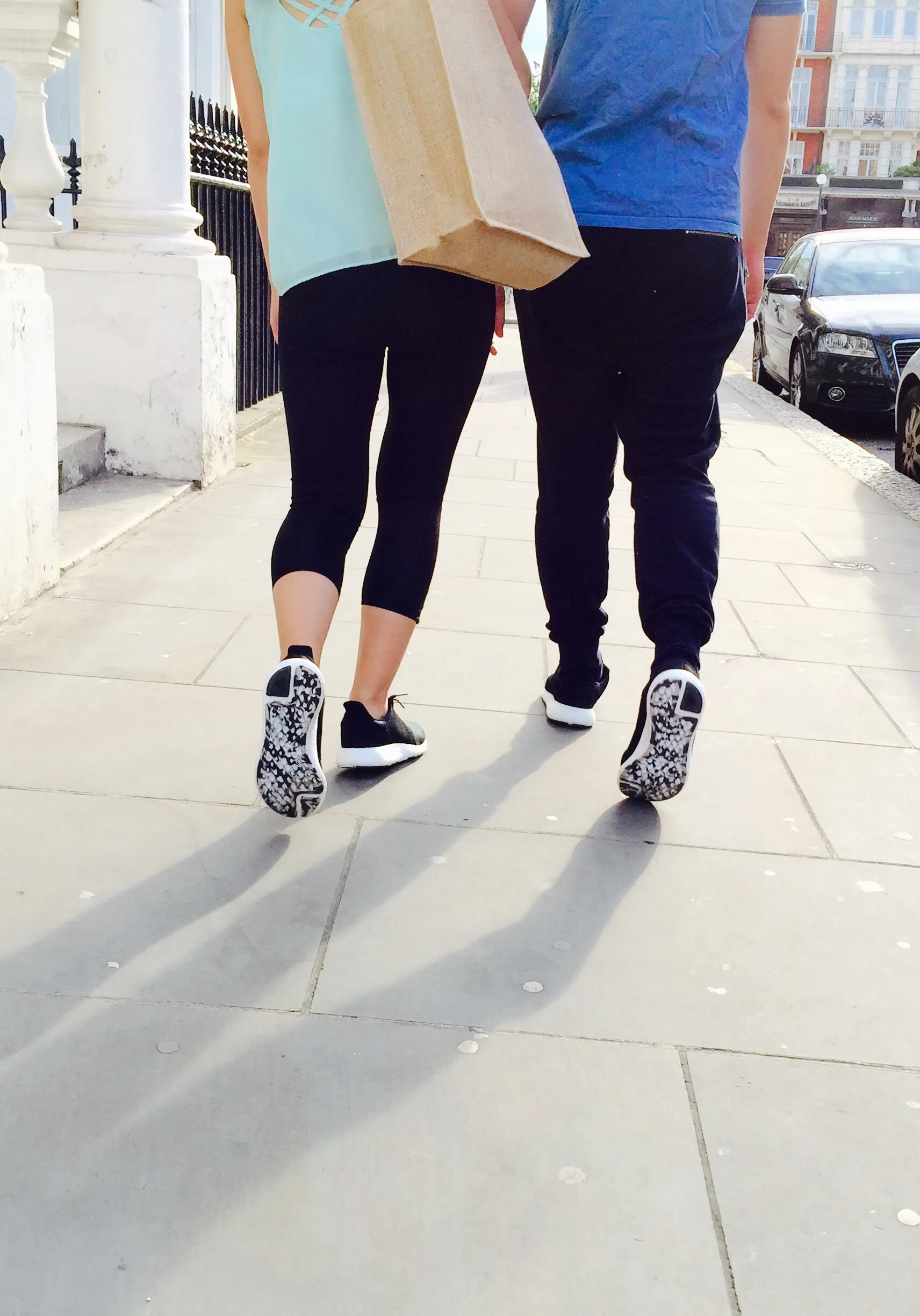 Two people walking