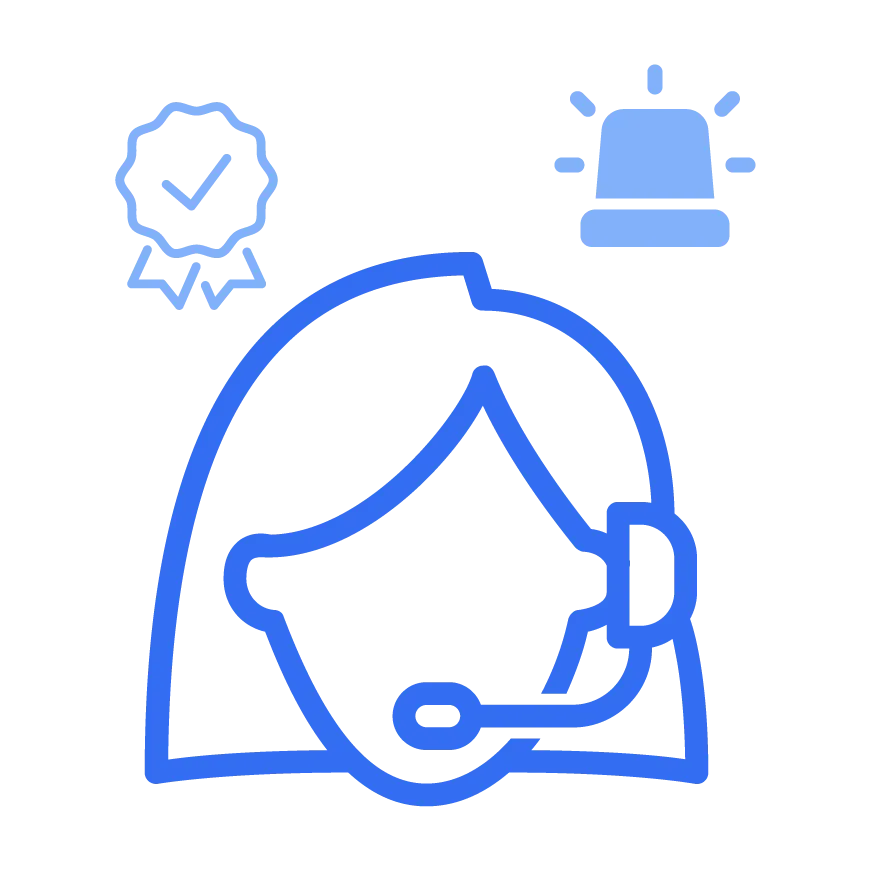 Noonlight agent icon with a siren and certificate