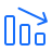 bar chart showing a decrease icon