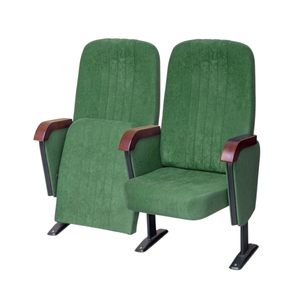 Conference chair “Brooklyn” with sleek decorative stitching and soft geometric cushions
