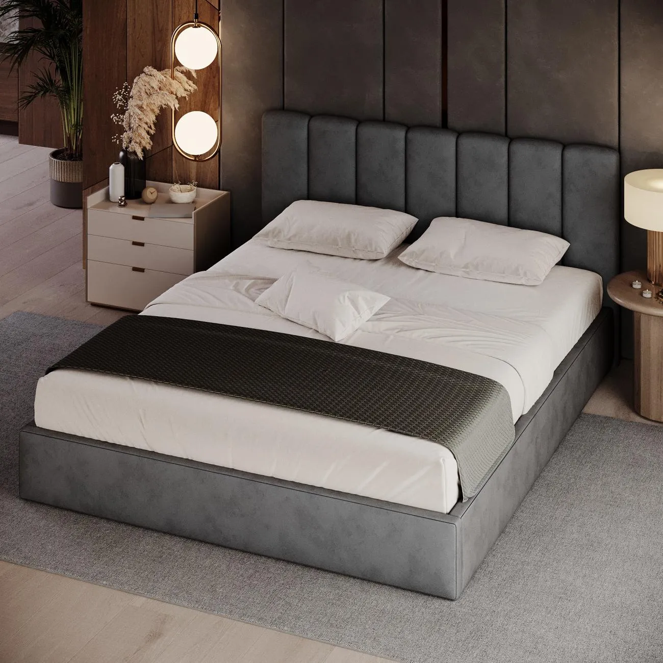 High-quality solid oak bed for luxurious comfort and durability