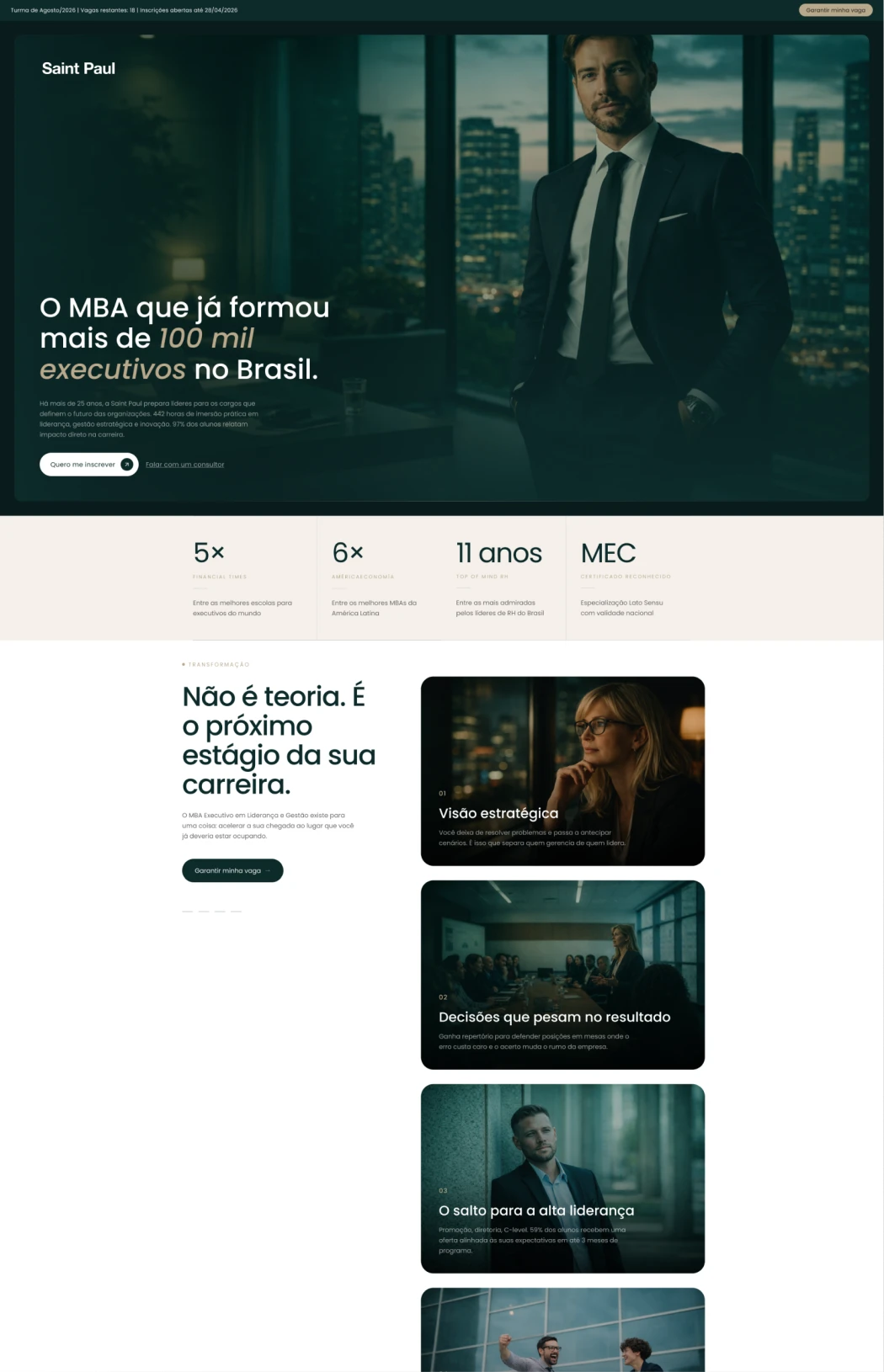 Landing page example