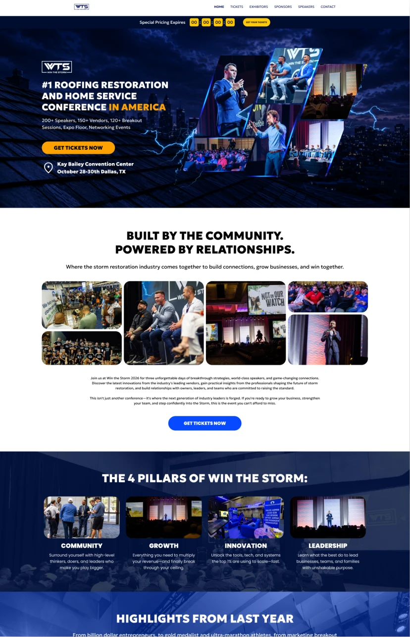 Landing page example