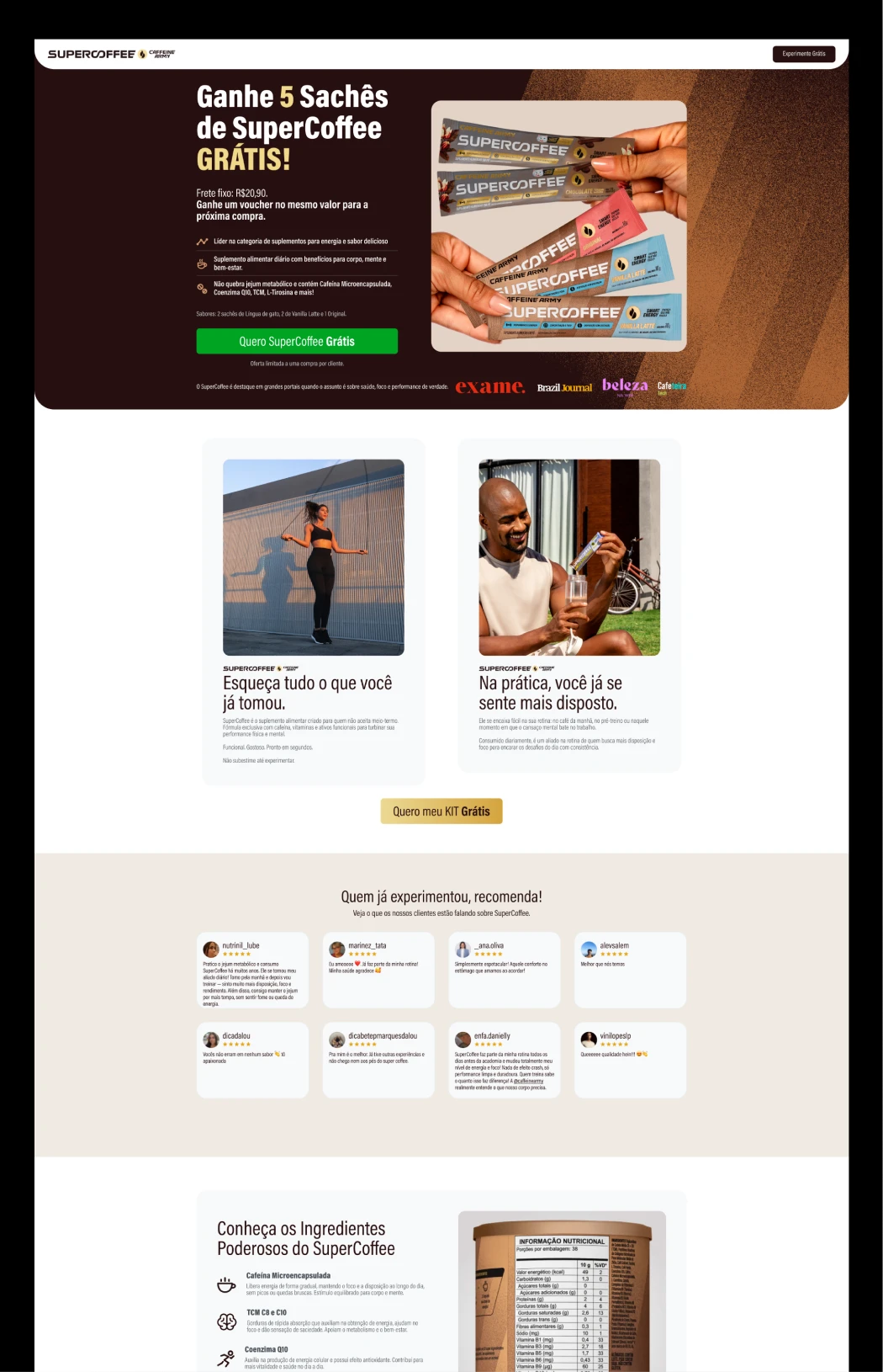 Landing page example
