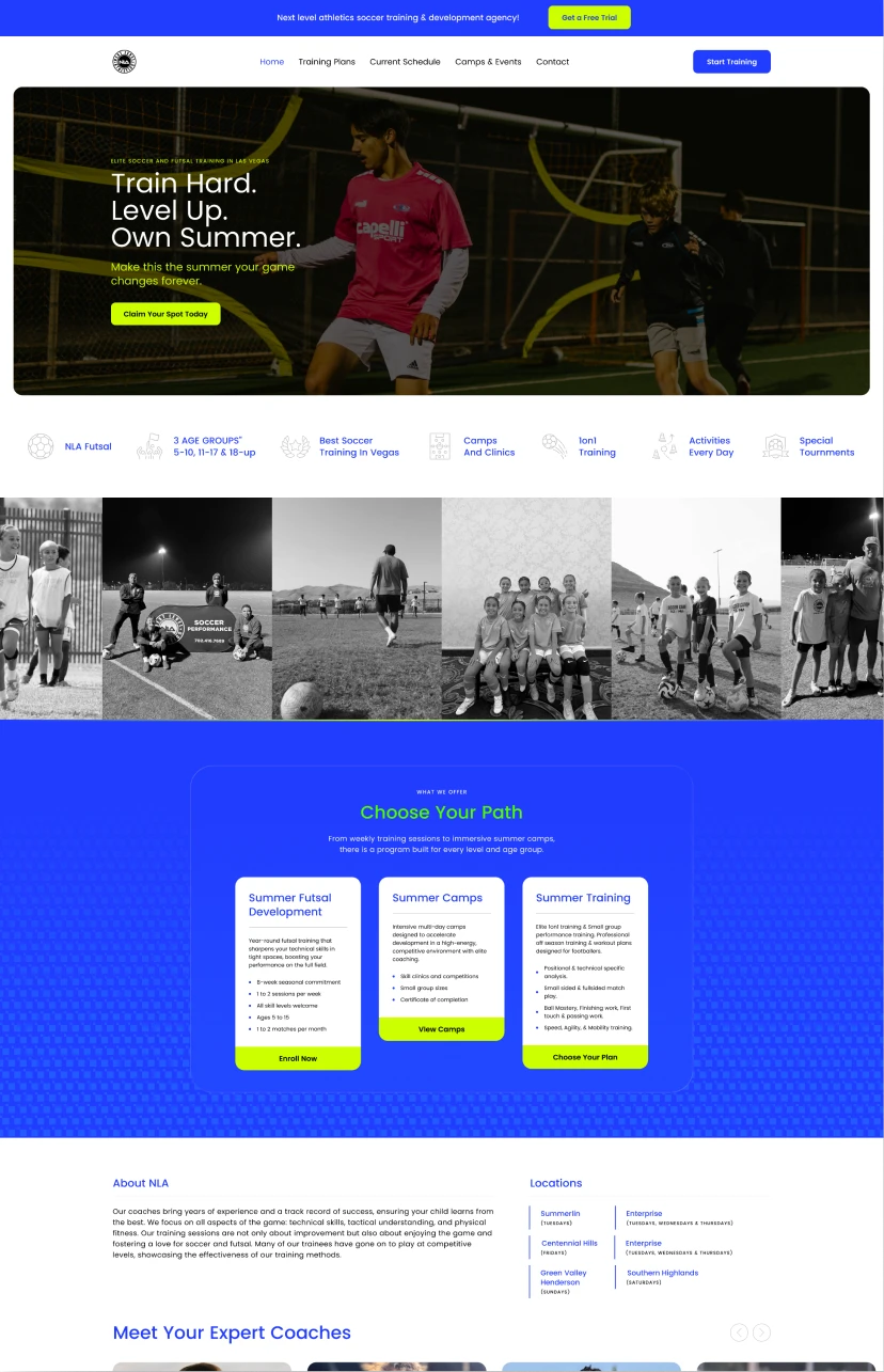 Landing page example