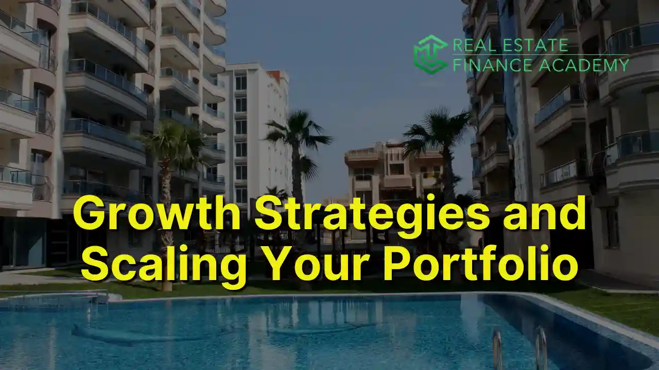 Apartment building with pool and text Growth Strategies and Scaling Your Portfolio