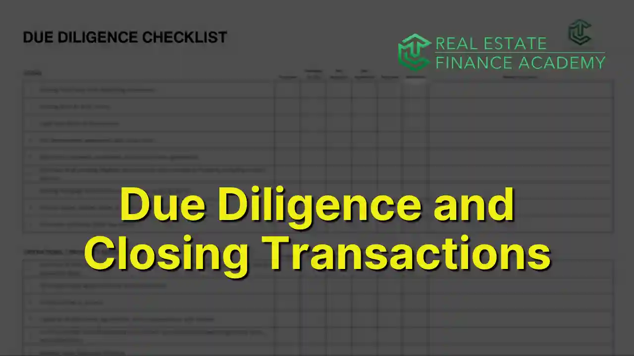 Checklist for Due Diligence and Closing Transactions