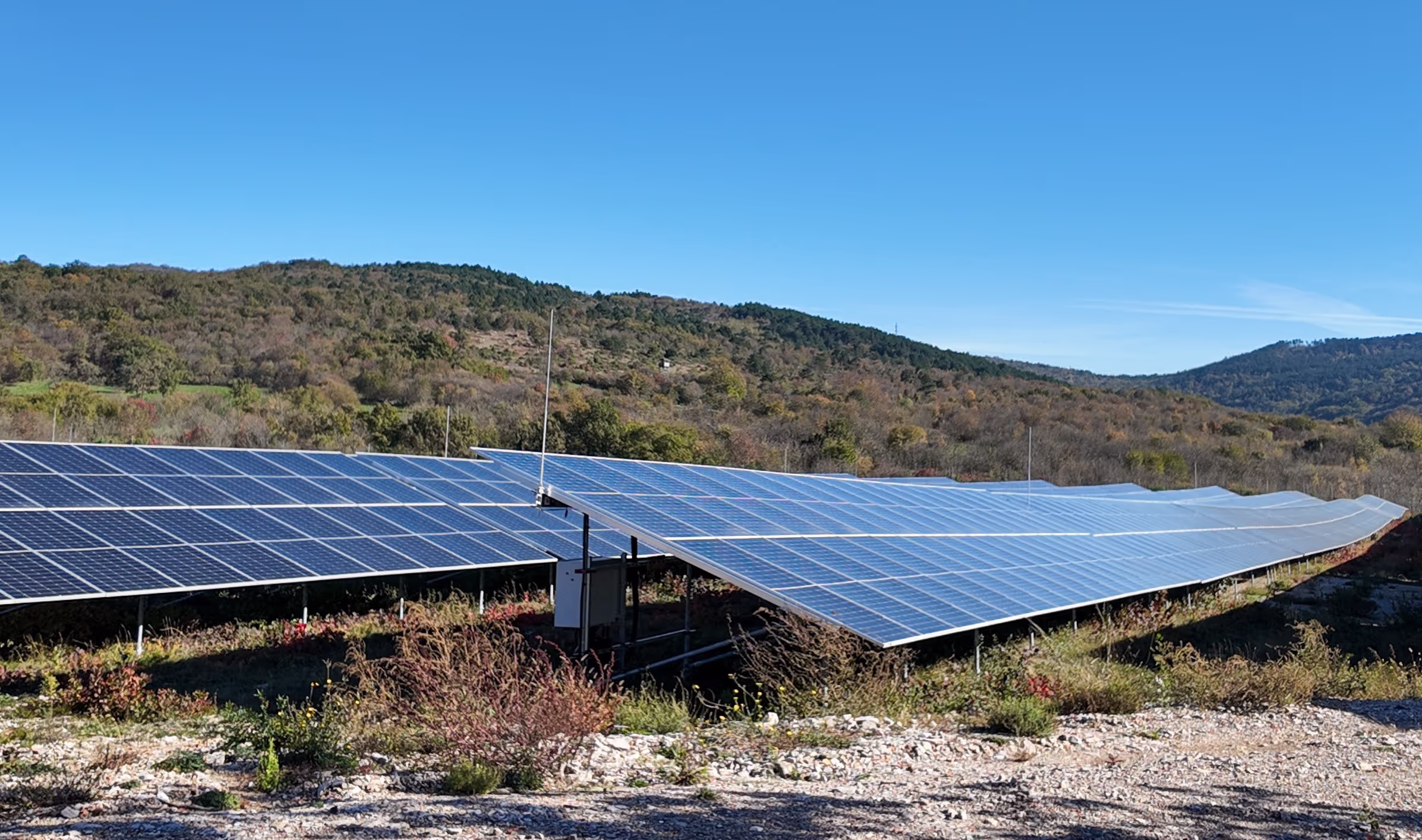 solar panels on hillside