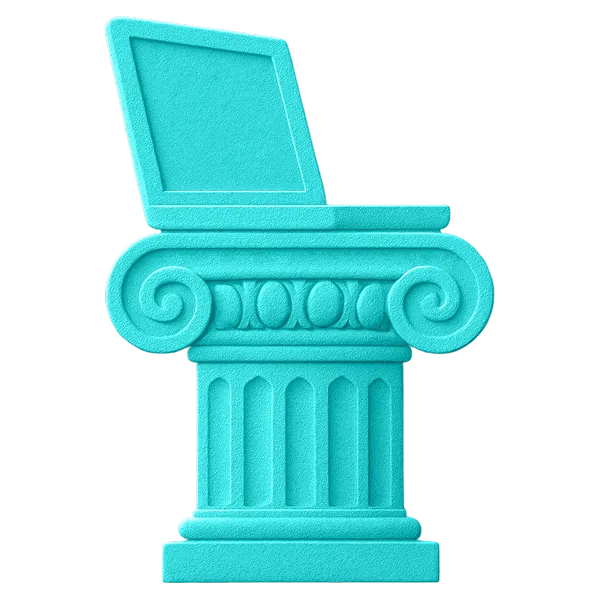A blue icon of an ionic and laptop