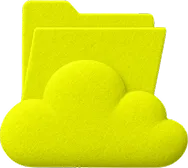 Icon of a cloud and folder in yellow