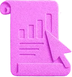 Icon of a cursor and chart in magenta