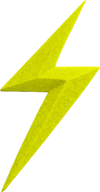 A lightning bolt in yellow