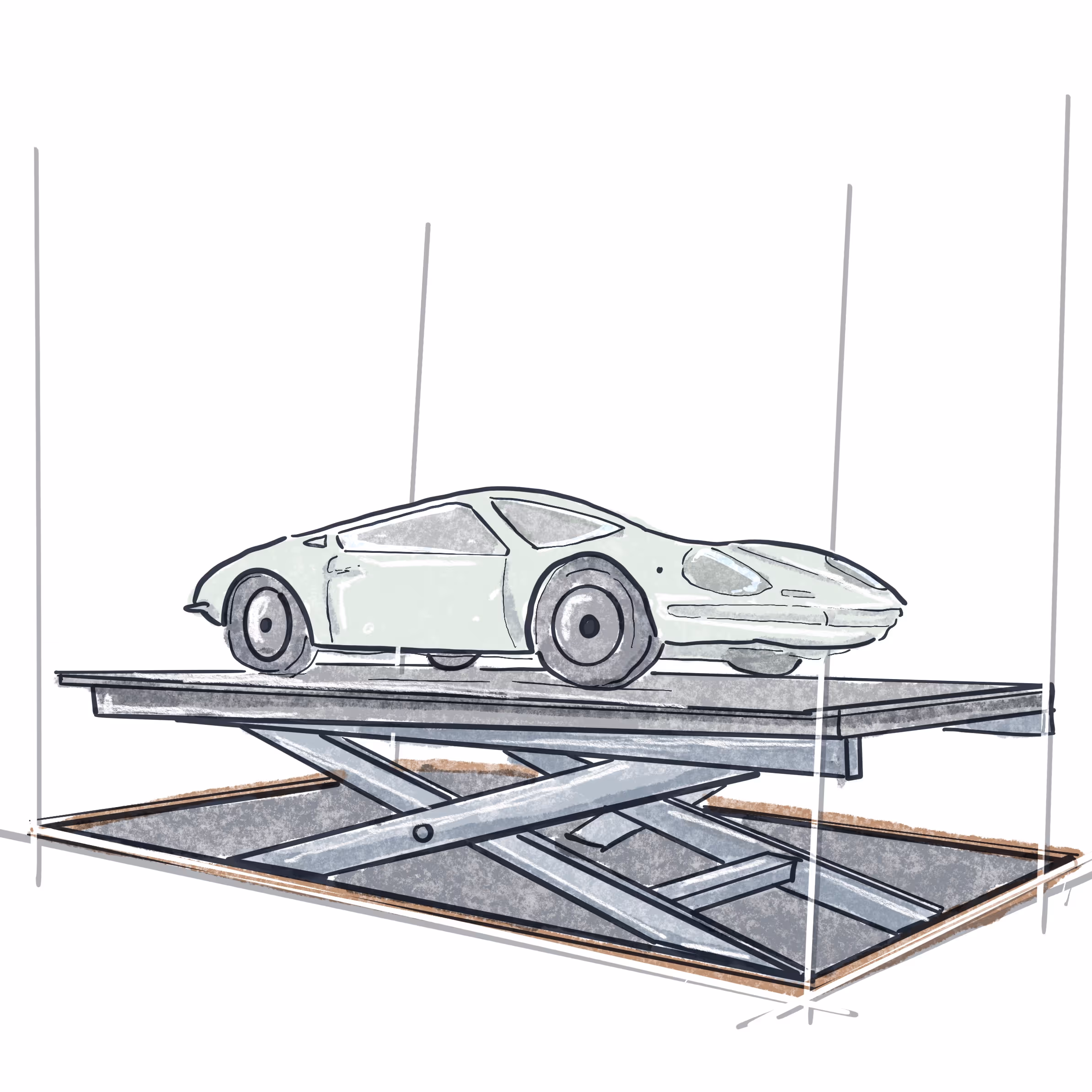 Meyer Lifts car lift illustration