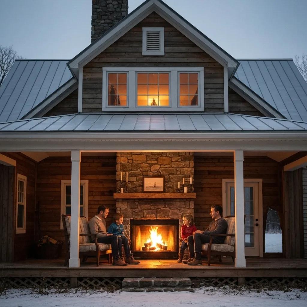 Family discussing unusual furnace noises and smells in a cozy home setting