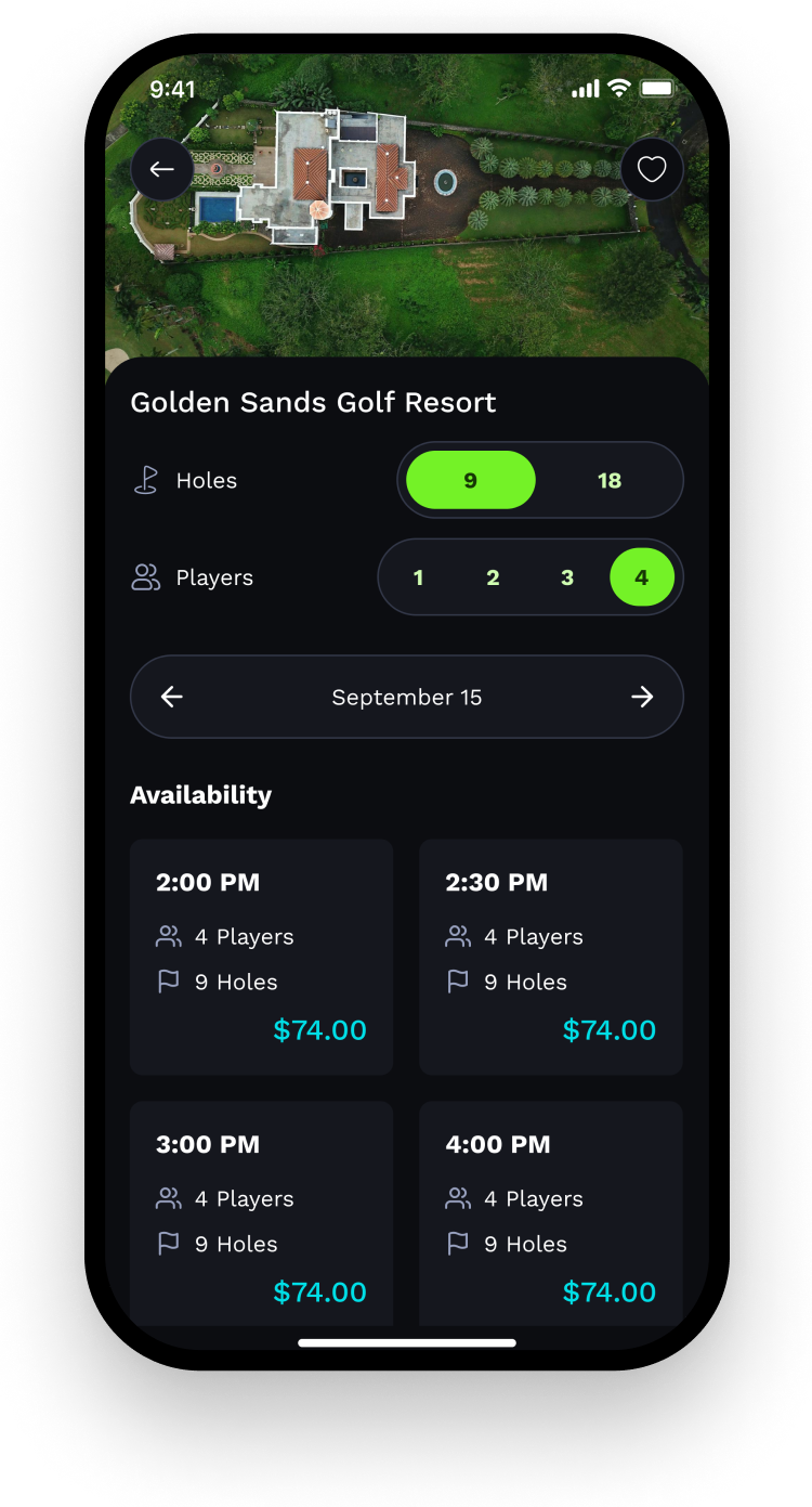 Screenshot of Backswing App